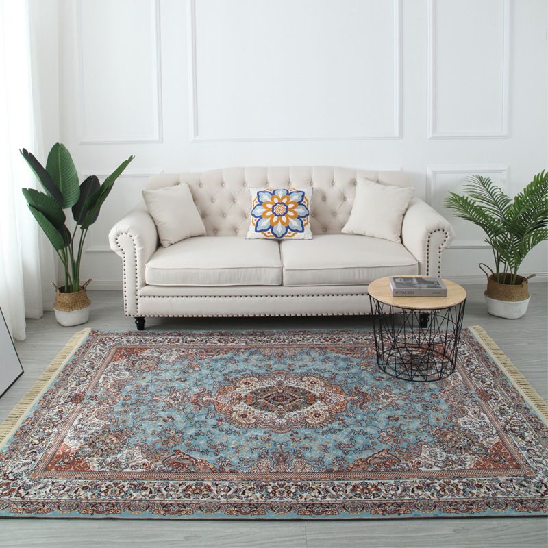 Antike Medaillon Muster Teppich Polyester Fläche Rugfärbung resistenter Innenteppich für Wohnzimmer