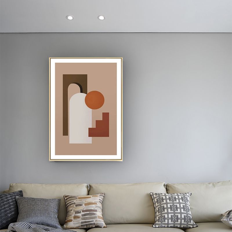 Nordic Still Life Geometric Art Print Pastel Color Textured Wall Decor for Living Room
