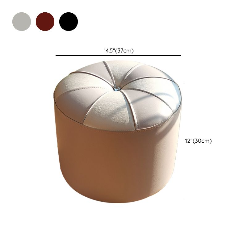 Dark Brown Round Pouf Stain Resistant Color Piece Pouf for Living Room