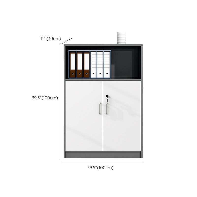 Contemporary File Cabinet Wooden Frame Storage Lateral Filing Cabinet