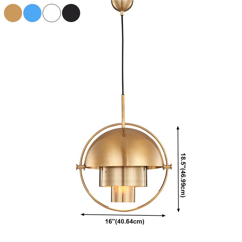 Lampada a sospensione a strati artistici moderni Lampada a sospensione in ferro elettroplate per sala da pranzo