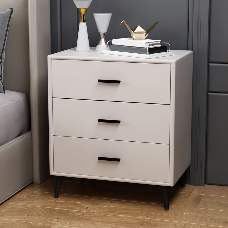Imitation Wood Night Table Modern Drawer Storage Legs Included Nightstand