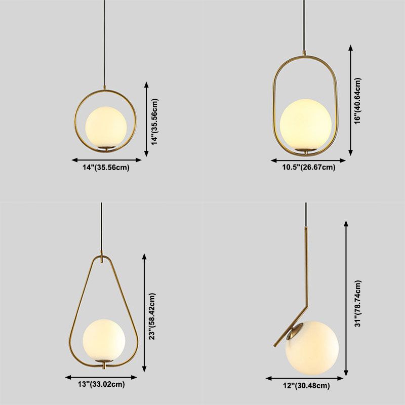 Weißes Glas Deckenleuchte Ding Room Schlafzimmer Ein leichtes modernes hängendes Licht