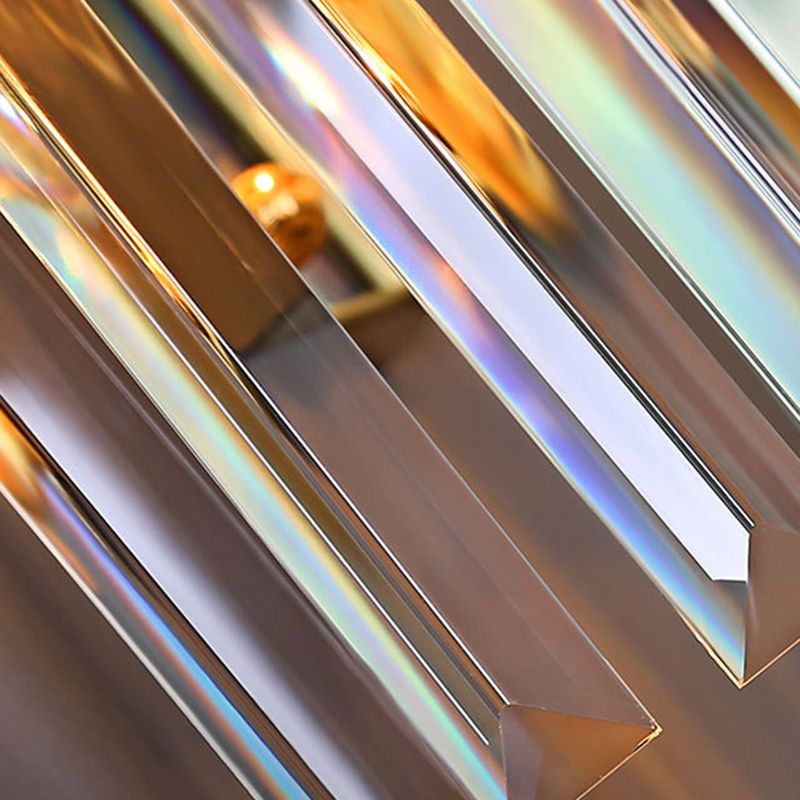 Geometric Wall Lighting Modern Crystal 2 Lights Wall Sconces in Gold