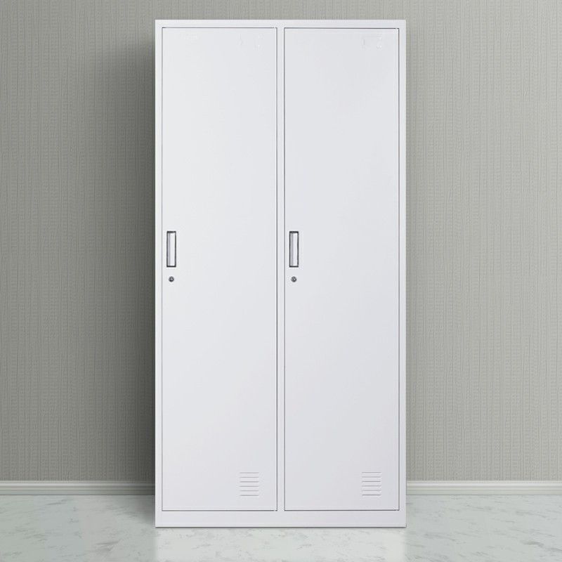 Metal Gray Cabinet for Bathroom Contemporary Storage Cabinet with Hinged Doors