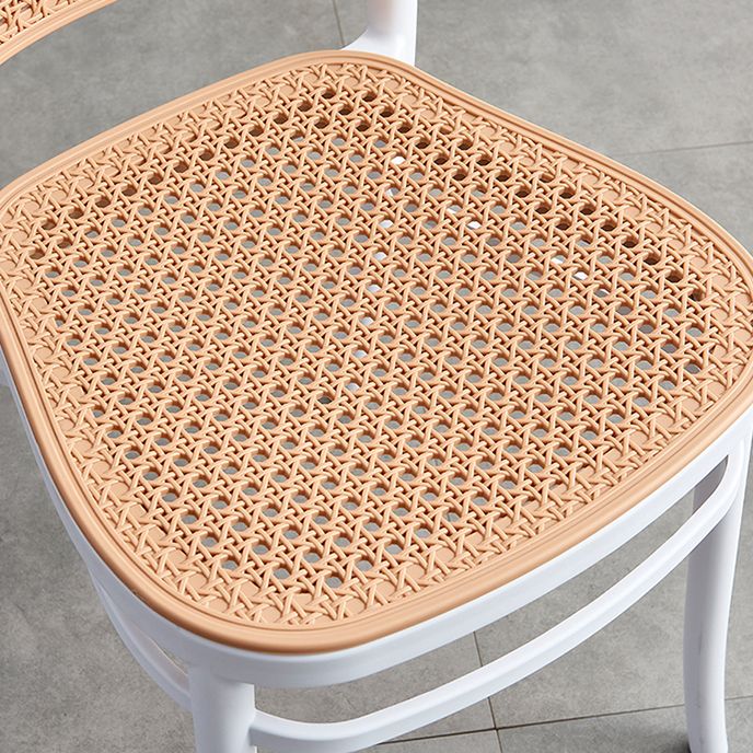 Tropical Style Wicker Dining Chairs Open Back Dining Side Chair for Kitchen