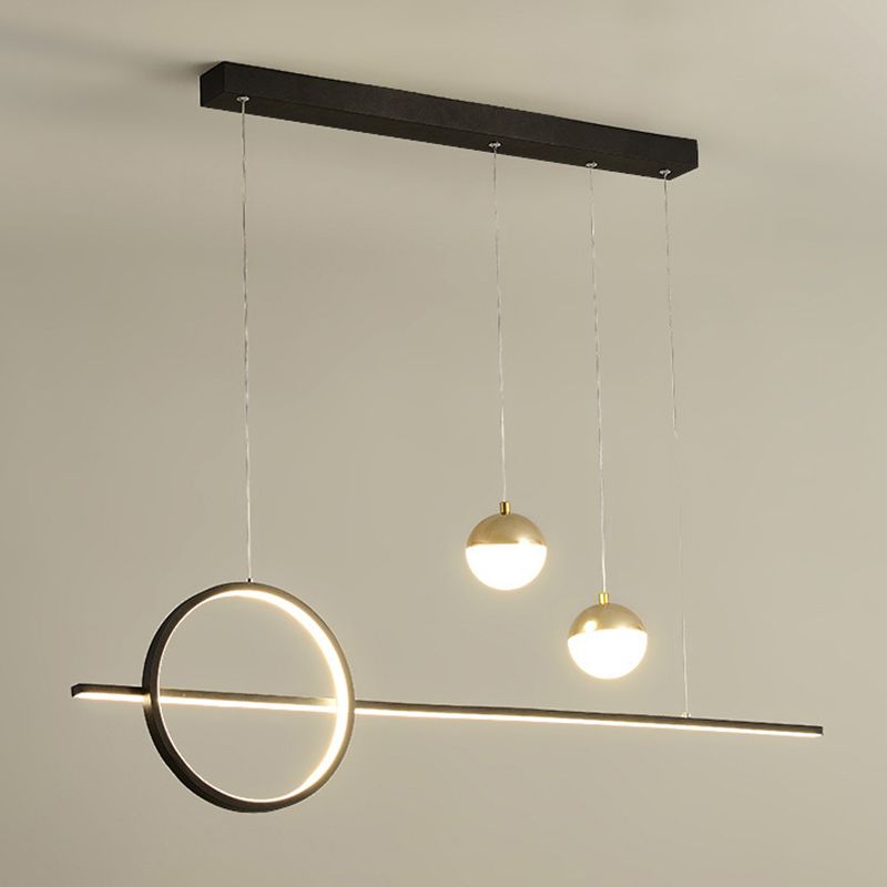 Linear Island Pendant Contemporary Metal 4 Lights Hanging Light