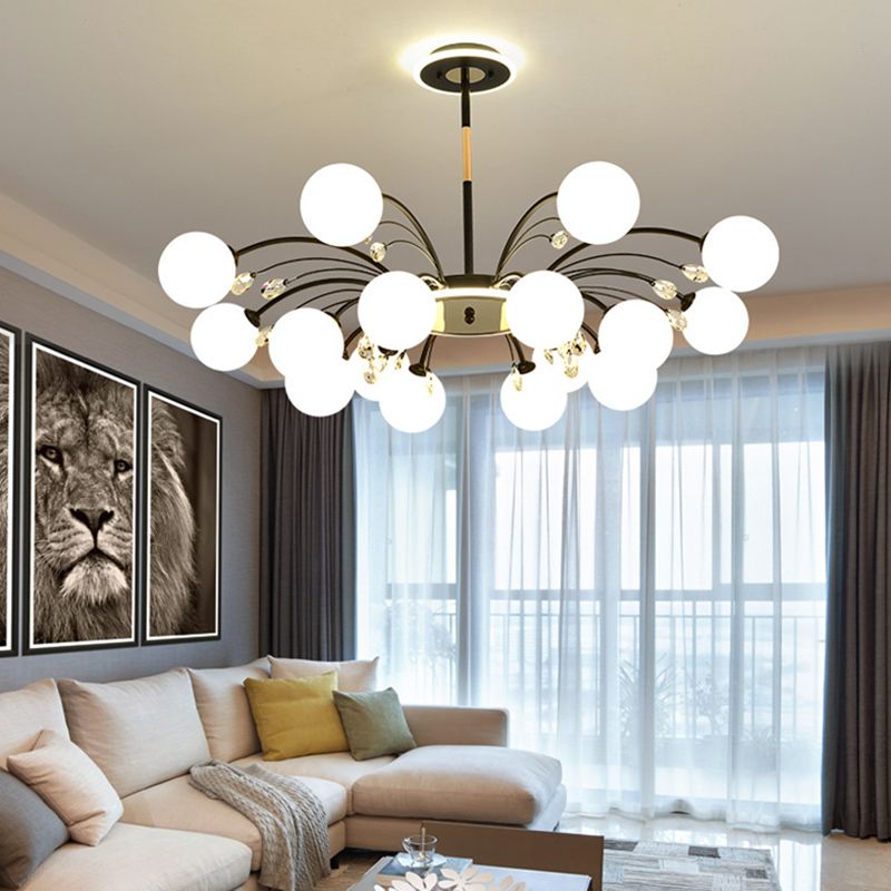 Globe Chandelier Light Fixture Designer Modern Simplicity Milk Glass Pendant Lighting for Restaurant