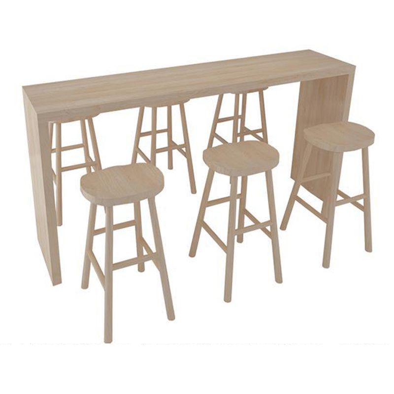 Rectangle Solid Wood Pub Dining Set 1/2/7 Pieces Modern Indoor  Pub Table Set