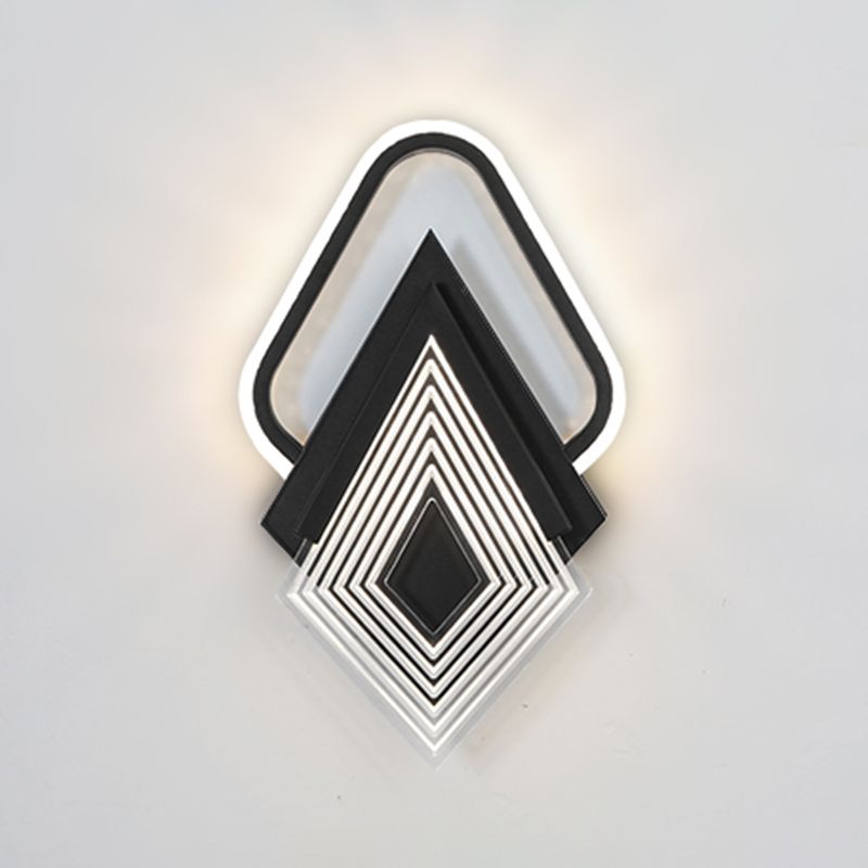 Contemporary LED Wall Mount in Black / Gold Metal Geometric Wall Fixture