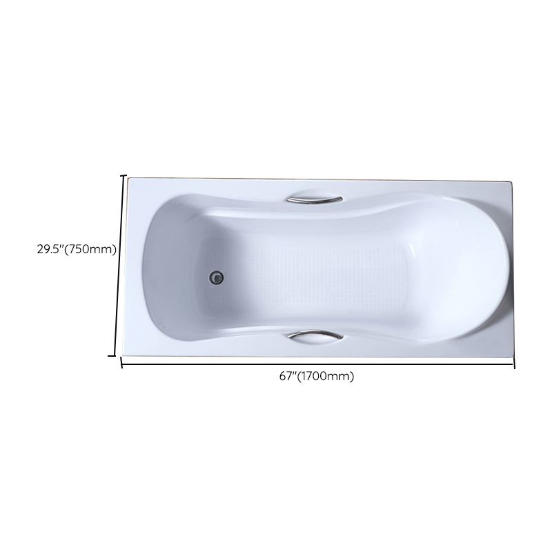 Acrylic Soaking Bath Antique Finish Rectangular Back to Wall Bath Tub