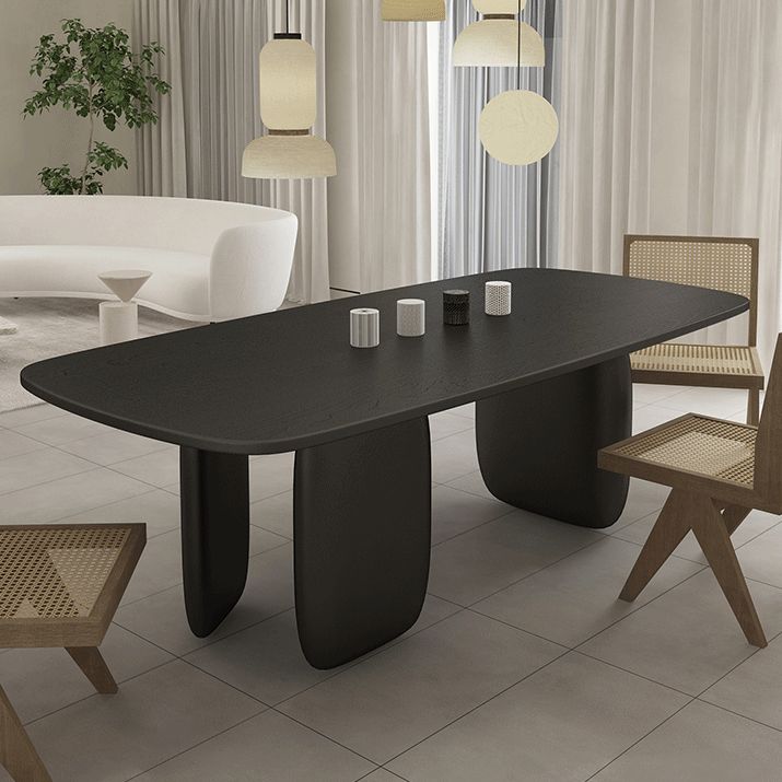 Pine Solid Wood Table Modern Rectangle Dining Table with 3 Legs for Restaurant
