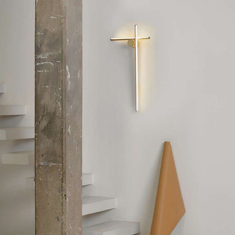 Luci di applique in alluminio in alluminio in alluminio a parete moderna a 2 luci in finitura dorata