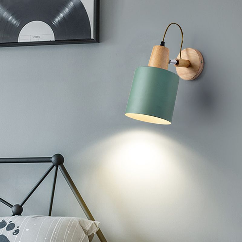 Nordic Style Wall Light Geometry Rotatable Colorful Wall Lamp with Iron Shade for Bedroom