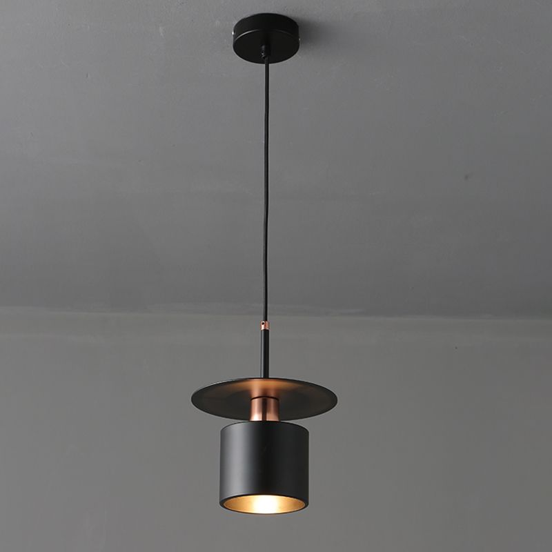 Nordischer Zylinderschatten hängend hängendes Licht, Metall 1-Licht-Hangleuchten für Innenräume