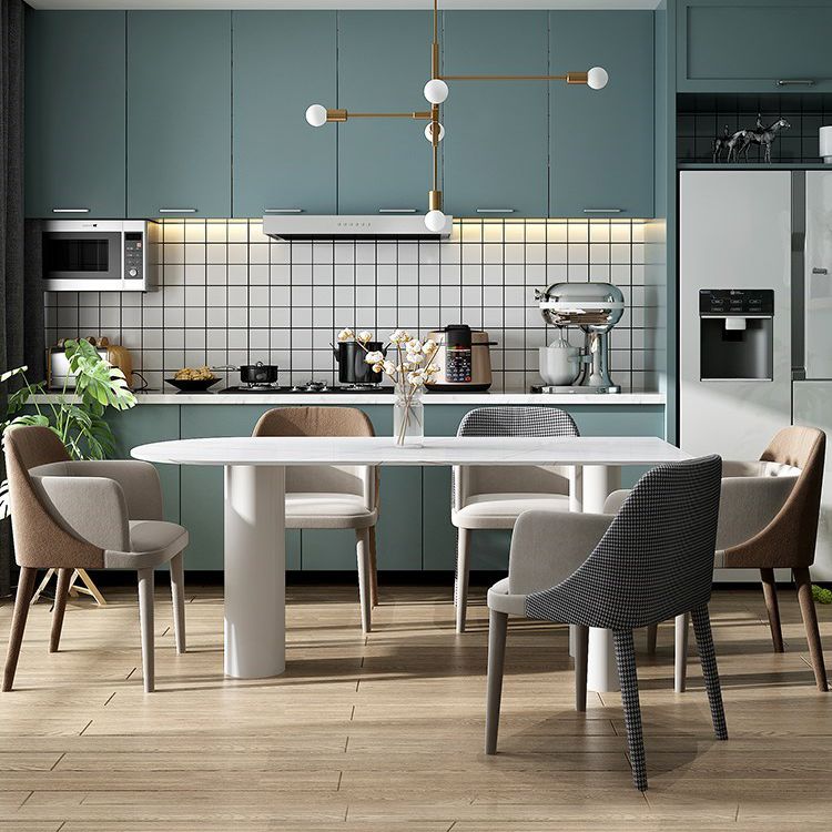 SinteredStone Home Dining Table Modern White Dining Room Table