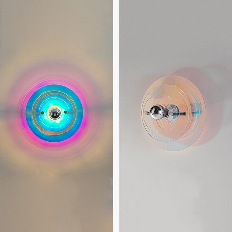 Multi-Layer Wall Sconce Lamp Nordic Acrylic 1-Light Bedroom Wall Light Fixture