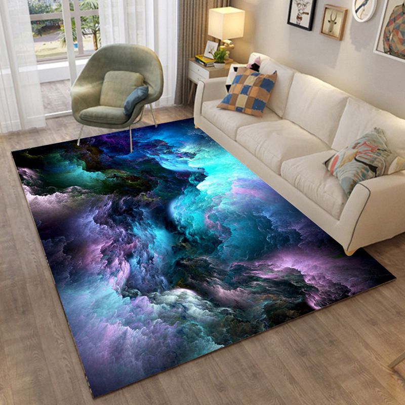 Contemporary Area Carpet Abstract Pattern Rug Polyester Stain Resistant Area Rug for Living Room