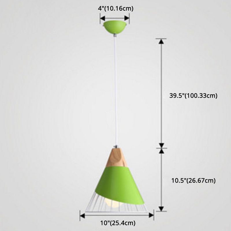 1-licht draadkooi hanglamp Noordelijke macarons stijl metalen woonkamer hangende lamp