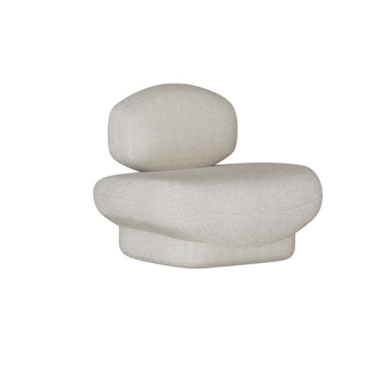 Scandinavian Settee Fabric White Cushions Armless Living Room Standard