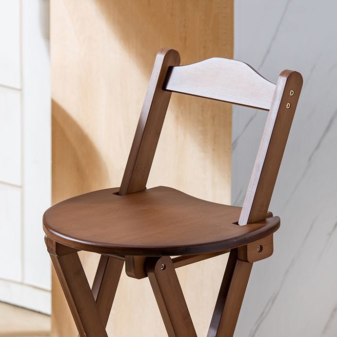 Modern Design Low Back Round Bar Stools for Home Solid Wood Bar Stool with Wood Seat