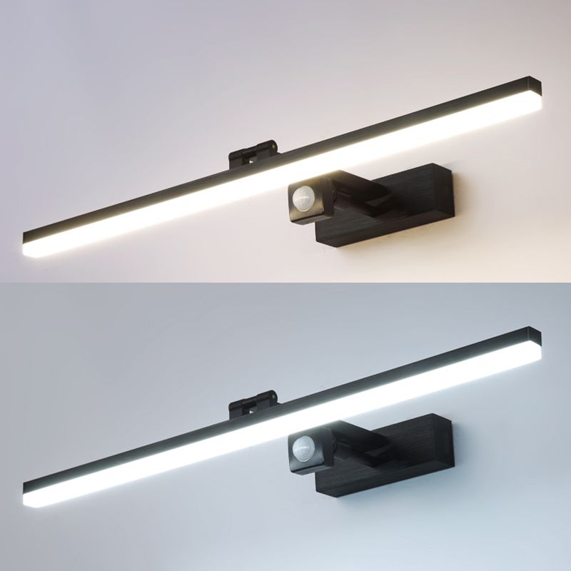 Contemporary Black Single Bathroom Vanity Light LED Bath Bar