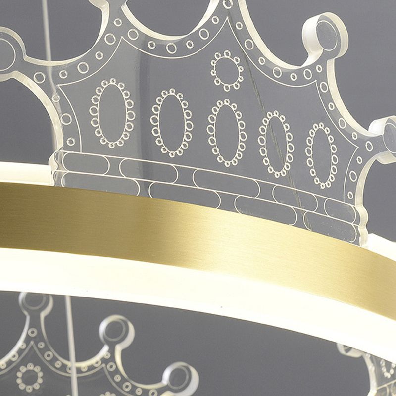 Postmoderner Kreis Kronleuchter Messing Kronleuchter Anhänger in Gold für Esszimmer