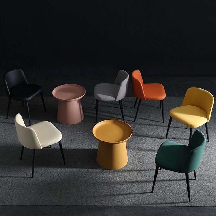 Upholstered Armless Dining Chair Metal Kitchen Dining Side Chair