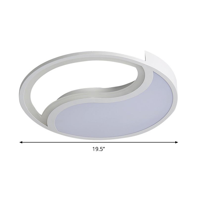 Circle Flush Mount Light Simple Style Acrylic White LED Ceiling Light in Warm/White/3 Color Light, 16"/19.5" Wide