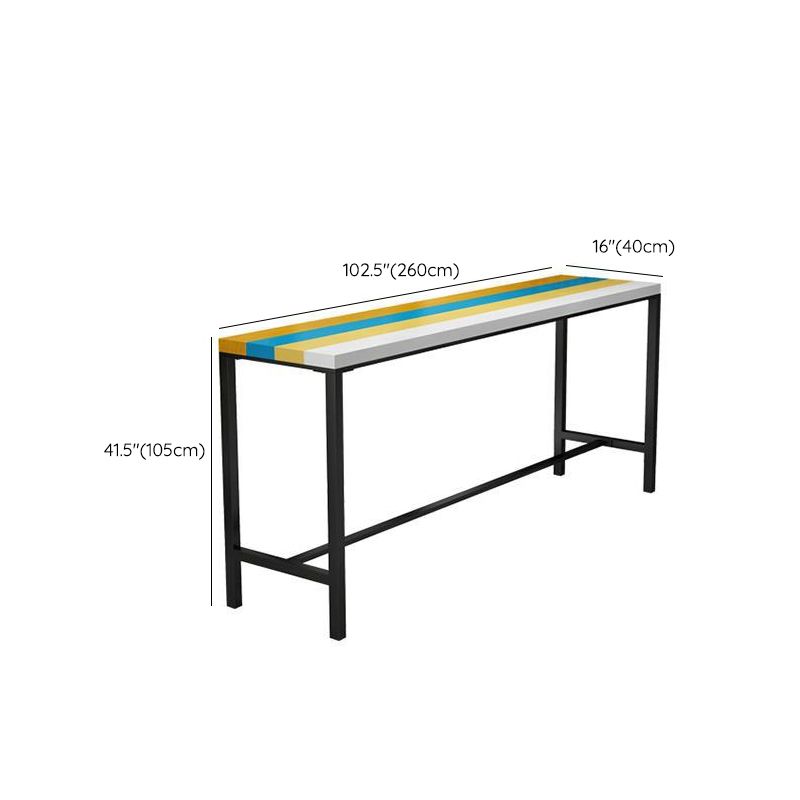Modern Bar Height Table Solid Wood Top Bistro Bar Table with Metal Base