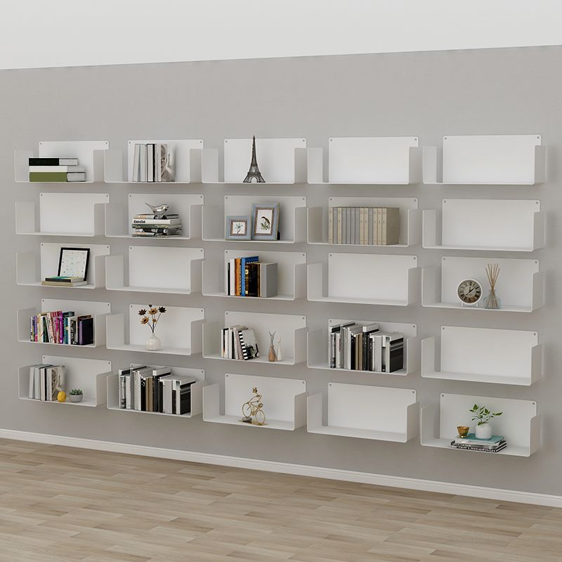Metal Wall-mount Bookshelf Modern Closed Storage Bookcase with 1 Shelf , 8" D X 8" H