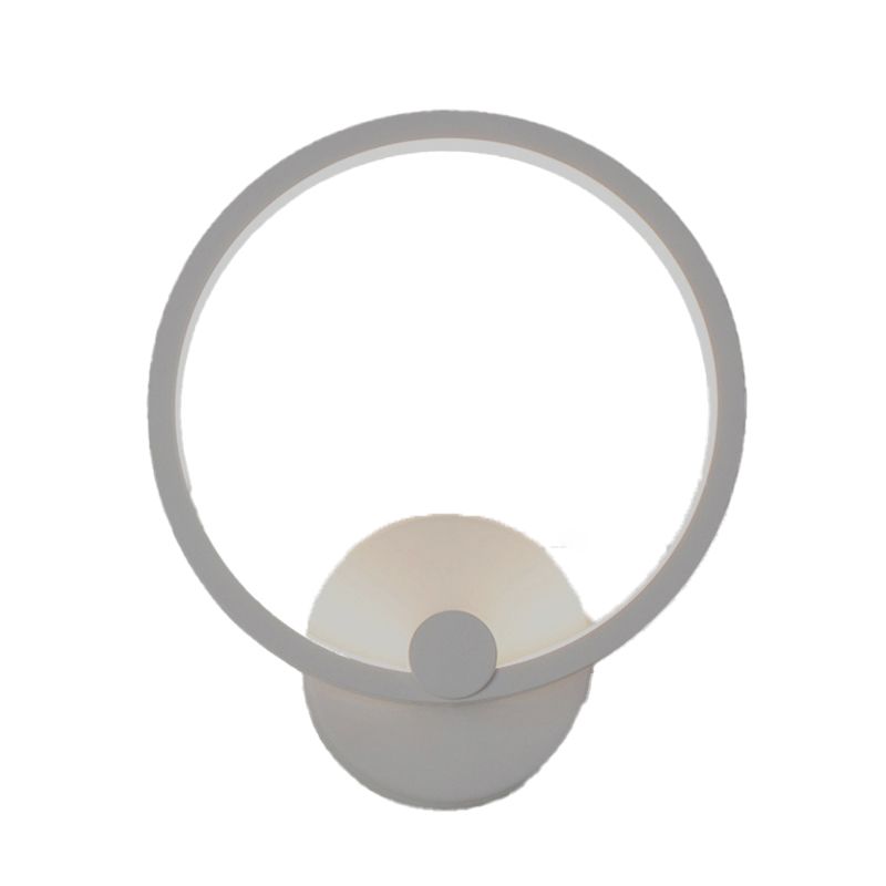 Round Shape Wall Lamp Modern Style Acrylic 1 Light Sconce in White
