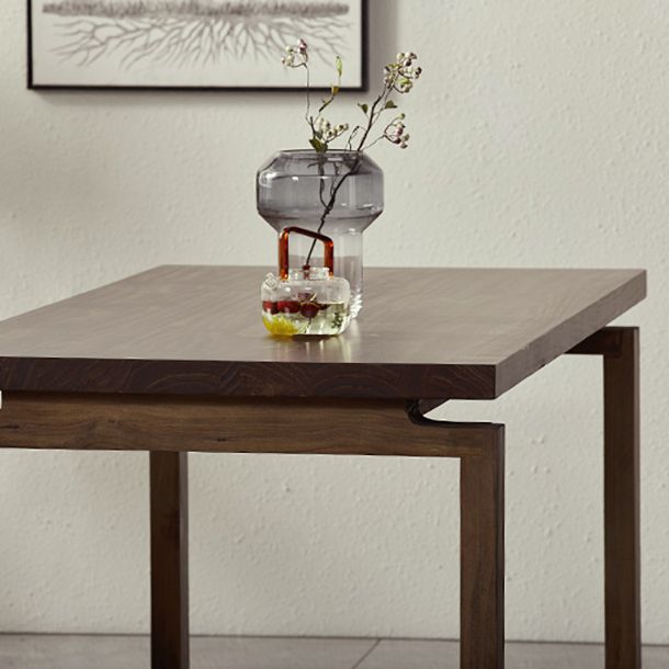 Vaste houten bruine tint tafel eenvoud Sled Base Tafel voor eetkamer