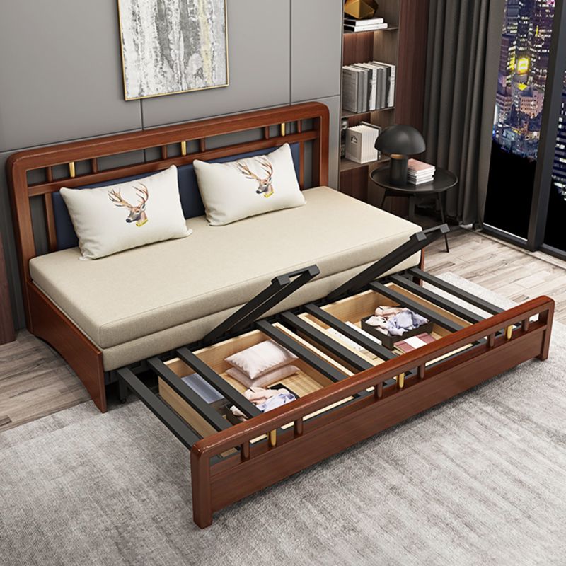 No Distressing Convertible Sofas Cotton Blend Sleeper Sofa with Storage