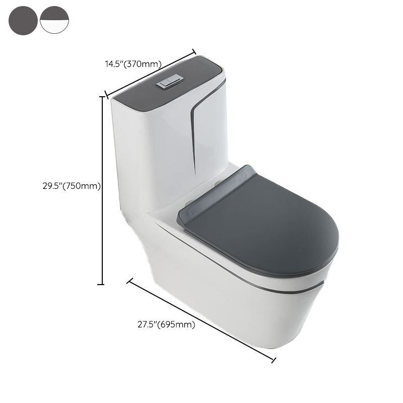 Traditional Floor Mount Flush Toilet Gray Urine Toilet for Washroom