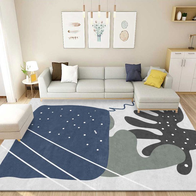 Dark Purple Contrast Color Rug Polyester Simple Rug Non-Slip Backing Rug for Drawing Room