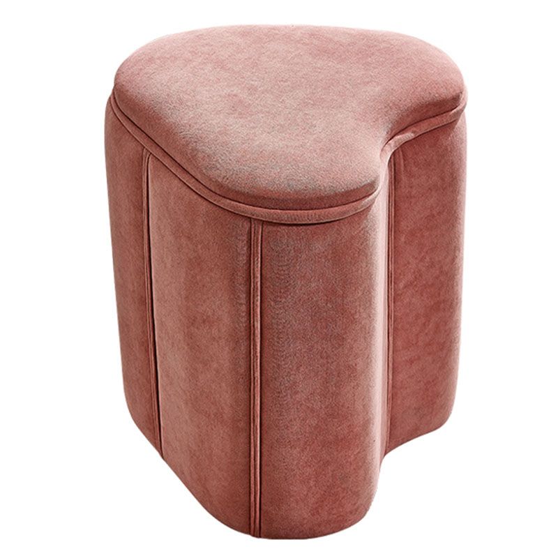 Solid Color Fabric Standard Stool Modern Simple Heart-Shaped Upholstered Footstool