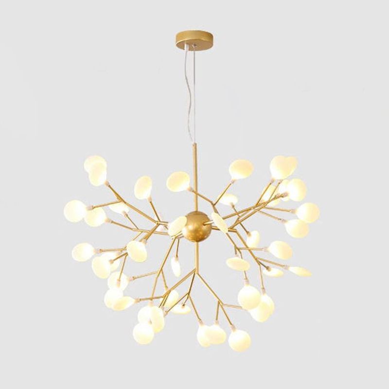 Multi Light Firefly Hanging Chandelier Modern Style Metal Hanging Lamp with Acrylic Shade