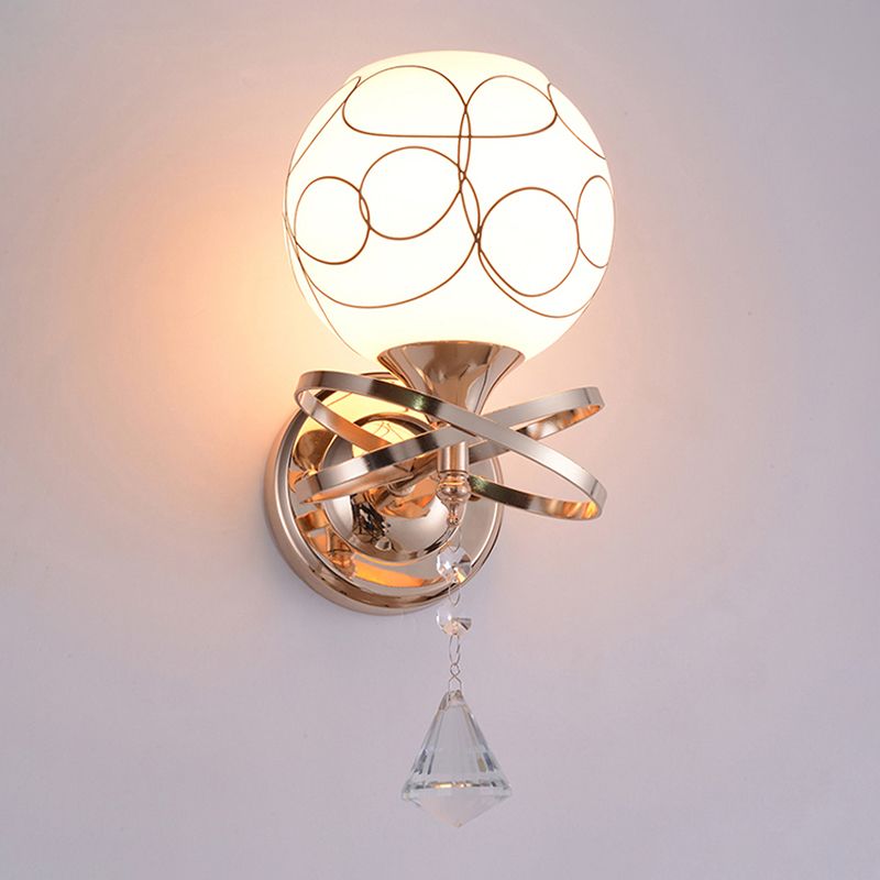 Multi Lights Ball Wall Mounted Light Fixture Modern Style Glass Wall Sconce Lights