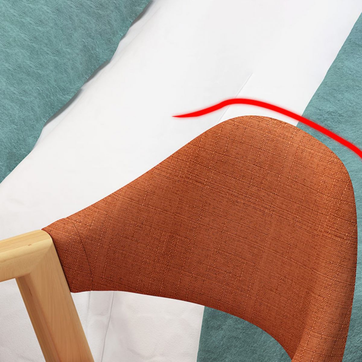 Silla de comedor moderna con respaldo abierto y acabado mate de sillón de tela para restaurante