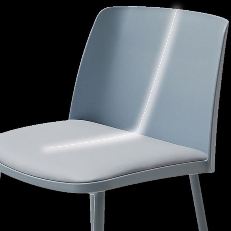 Contemporary Upholstered Low Back Plastic Bar Stools with Metal Base