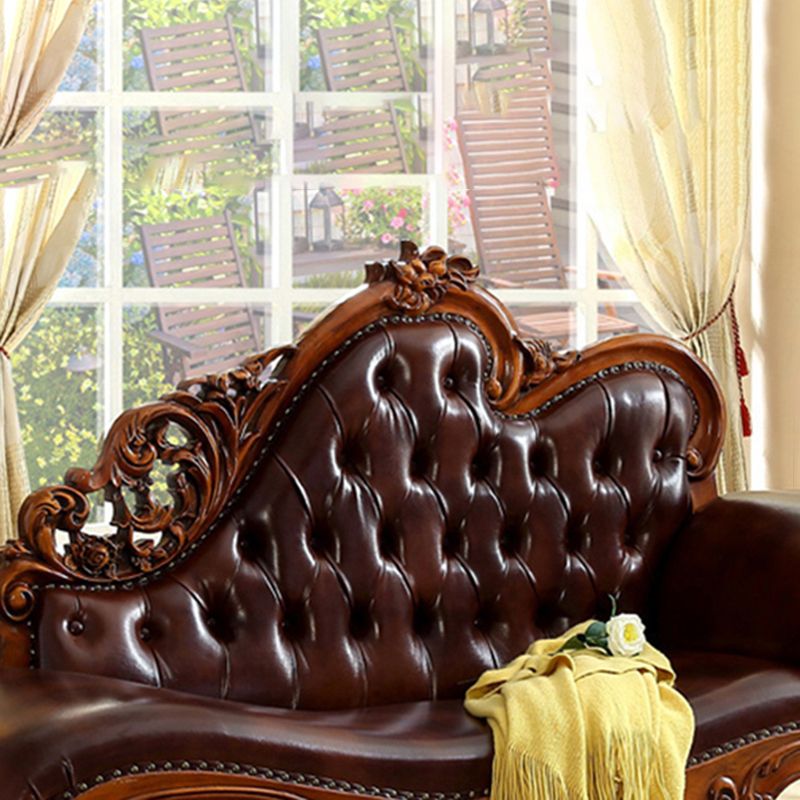 Traditional One Armed Chaise Rolled Arms with Legs for Living Room
