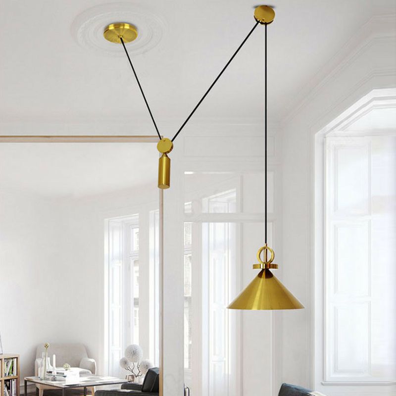 Metal Suppension Colgante Luz de oro moderno Down Lighting para comedor