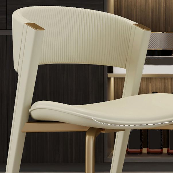 Dining Room Glam Side Chair Metal Legs Open Back Dining Armless Chair