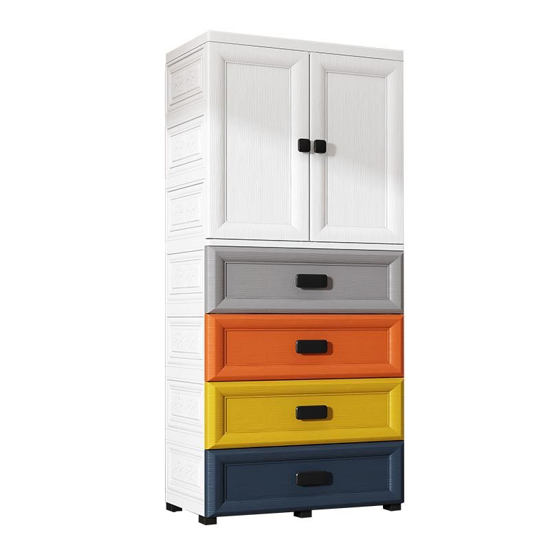 Contemporary Style Wardrobe Plastic Bedroom Wardrobe Closet with Storage