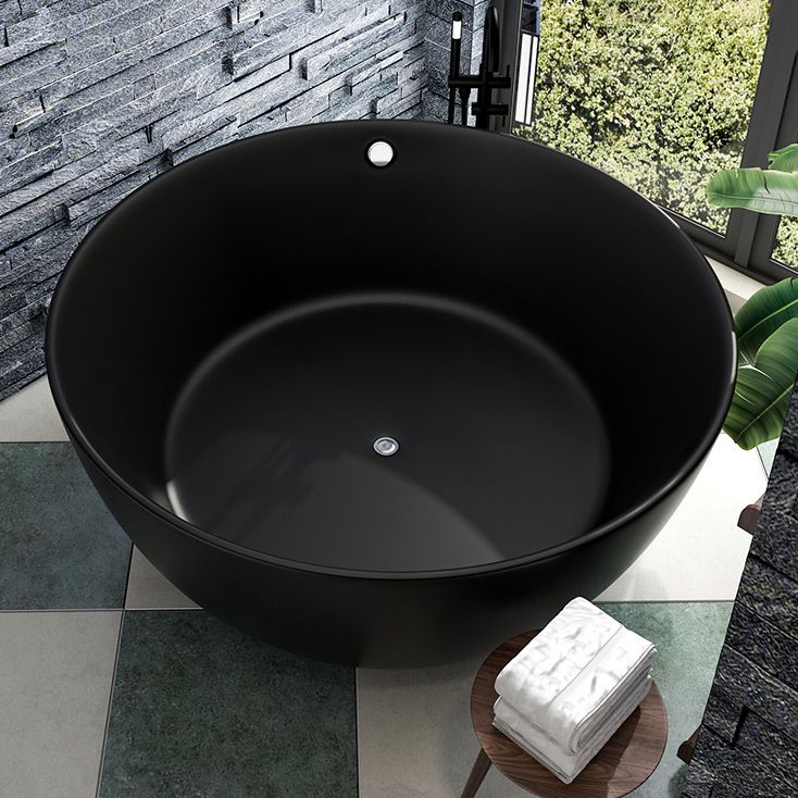 Antique Finish Round Bathtub Stand Alone Soaking Modern Bath Tub