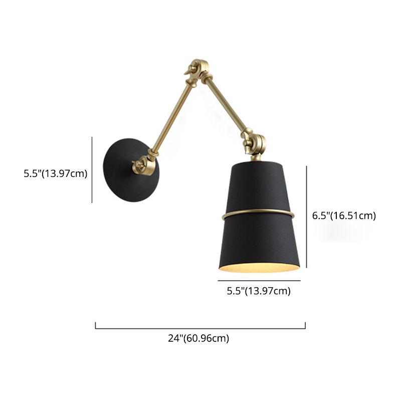 Verstellbare 1-Licht-Kegel Wandleuchten Moderner Aluminium-Wandbeleuchtungsideen in Schwarz und Weiß