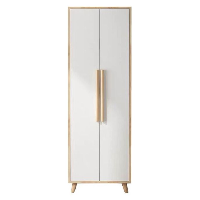 Modern White Wardrobe for Home Engineered Wood Cabinet with Hinged Doors
