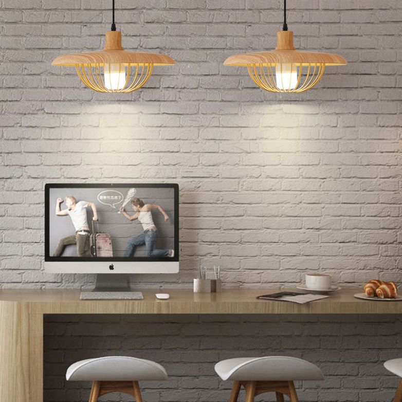 Stile moderno a sospensione a ciondolo a filo lampada gabbia giù per il ciondolo di illuminazione con tonalità metallica