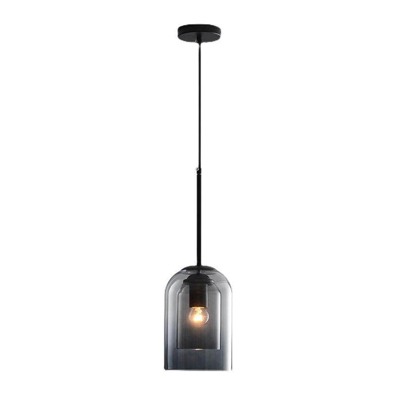 Double Glass Indoor Pendant Light in Modern Creative Style Wrought Iron Hanging Lamp
